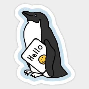 Cute Penguin Says Hello Sticker